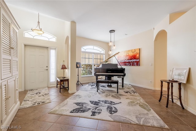 entrance foyer featuring tile patterned flooring