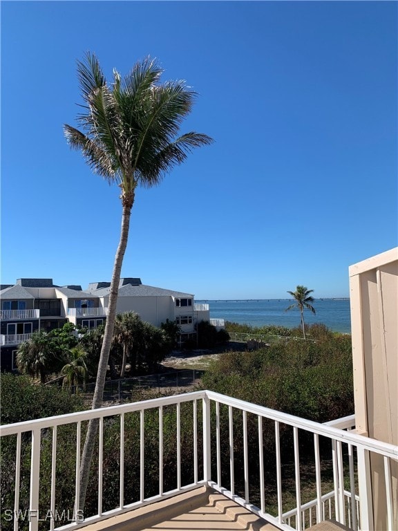 balcony with a water view