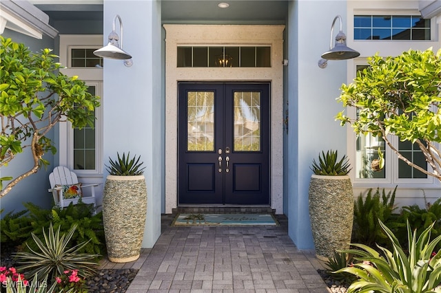 view of exterior entry with french doors