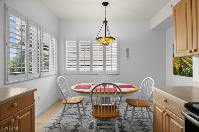 view of tiled dining room