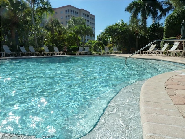 view of swimming pool with a patio