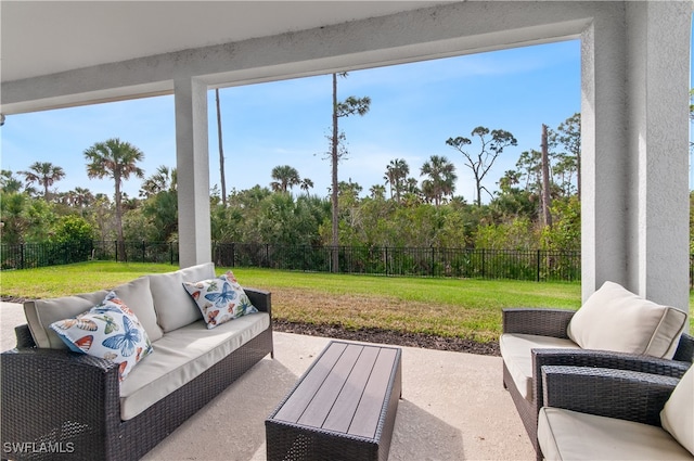 view of patio / terrace featuring outdoor lounge area