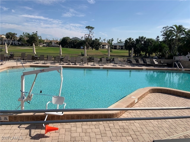 view of pool with a patio