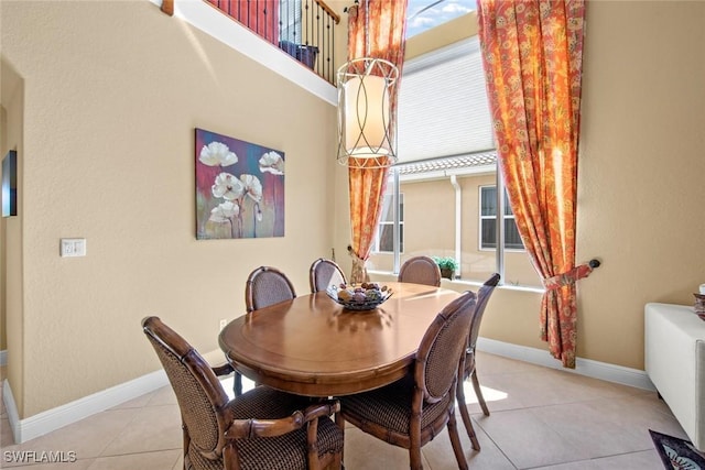 view of tiled dining room