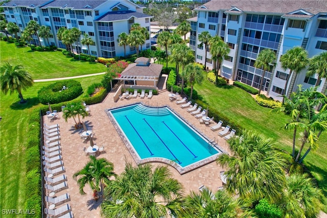 view of pool with a patio area