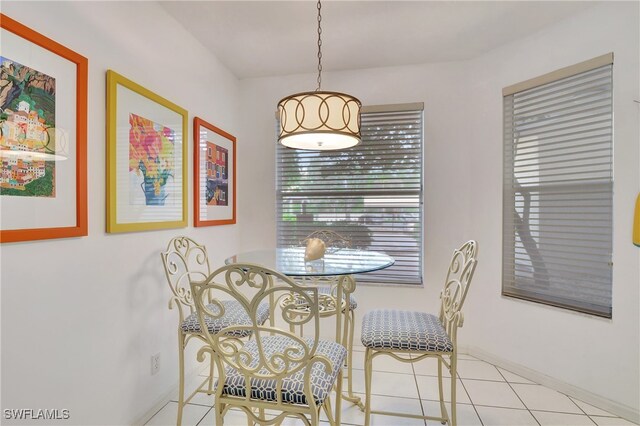 view of tiled dining space