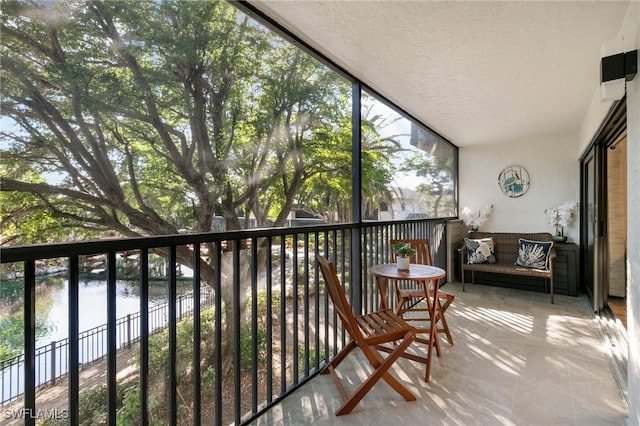 balcony with a water view