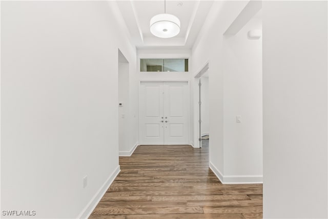 hall featuring hardwood / wood-style floors