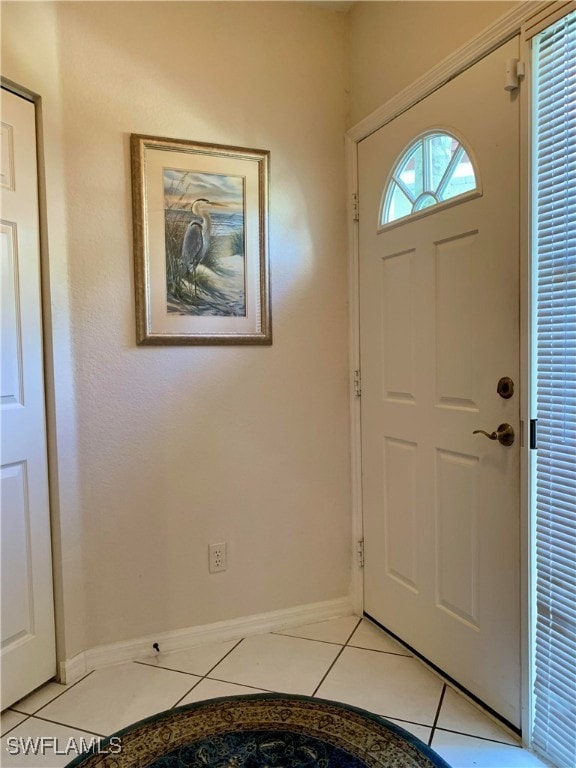 view of tiled entrance foyer