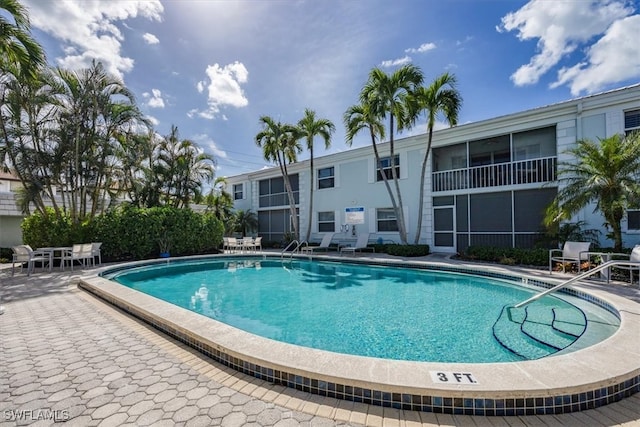 view of pool with a patio area