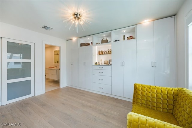 living area featuring light wood-type flooring