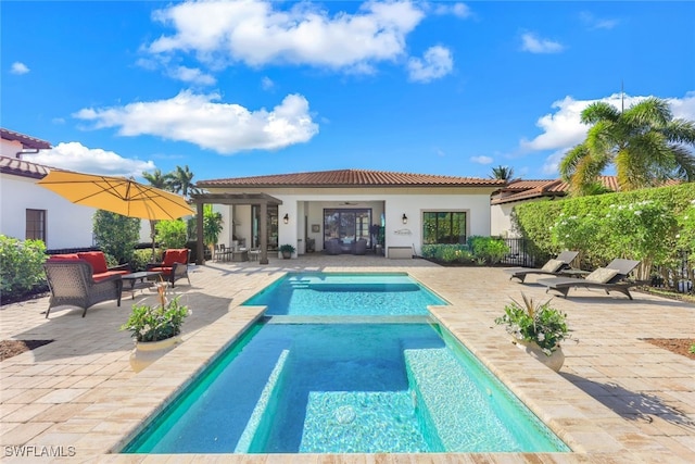 view of pool featuring a patio area and an outdoor hangout area