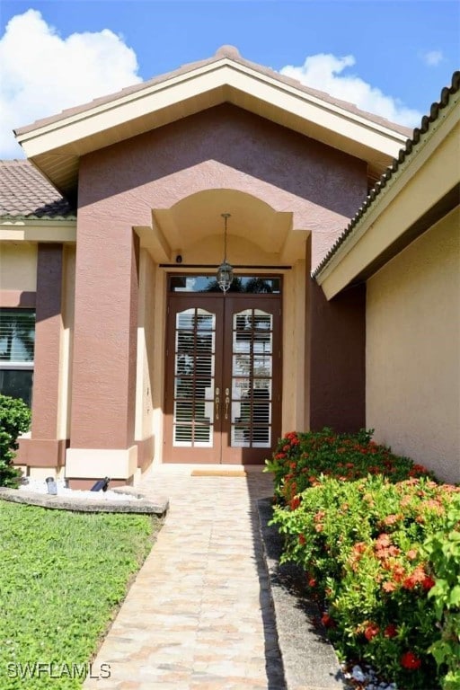 entrance to property with french doors