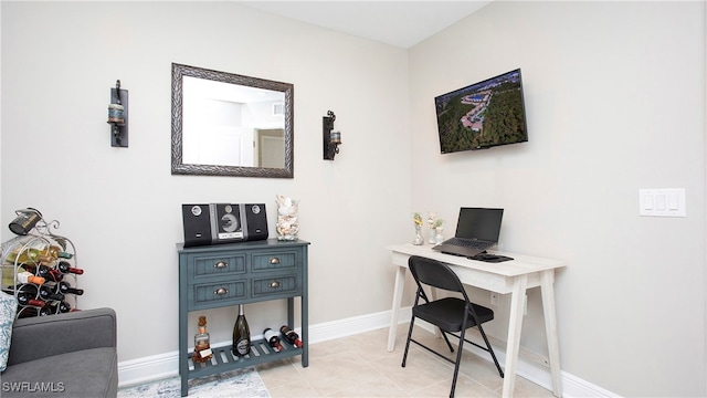 view of tiled office space