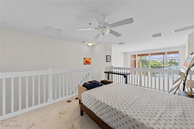 bedroom with ceiling fan