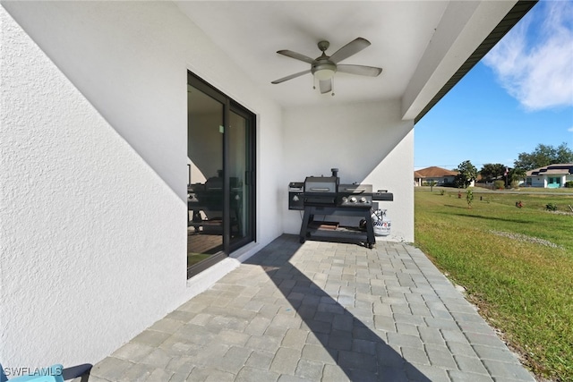 view of patio / terrace with ceiling fan