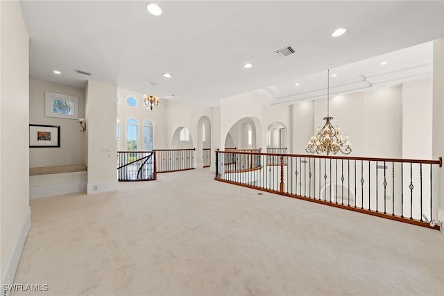 28790 Blaisdell Dr, Naples, FL 34119 - carpeted empty room featuring a chandelier, recessed lighting, and baseboards
