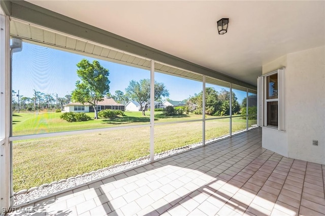 view of unfurnished sunroom