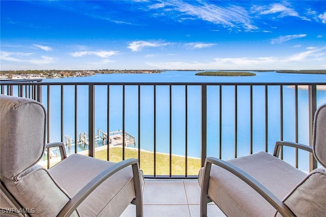 balcony with a water view