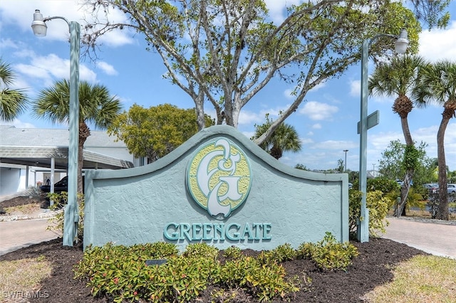 view of community sign