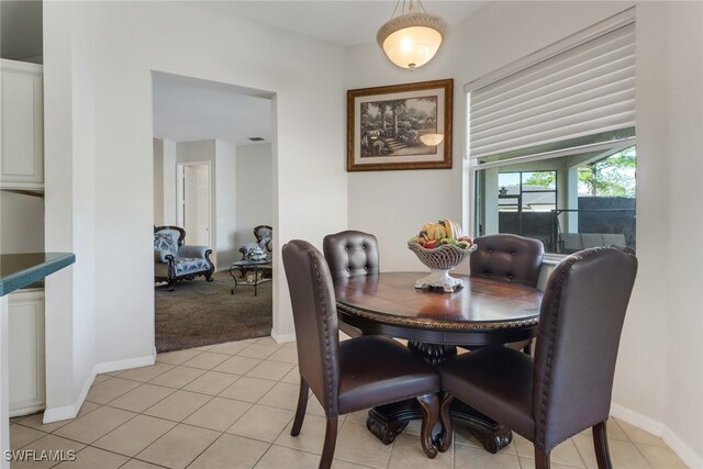 view of tiled dining area