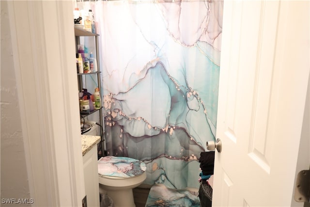 bathroom with vanity and toilet