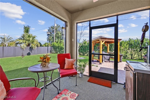 view of sunroom