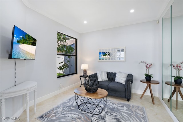 view of tiled living room