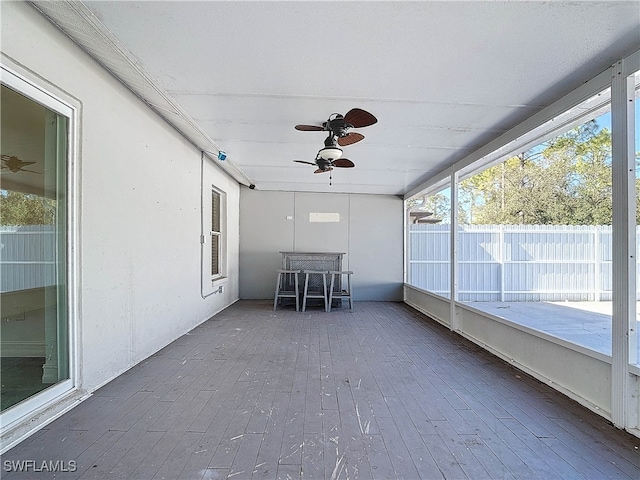 view of unfurnished sunroom