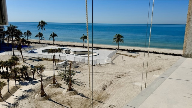 view of water feature featuring a beach view