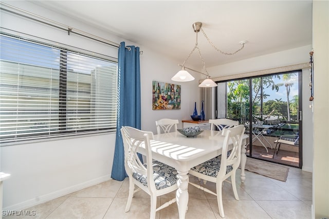 view of tiled dining room