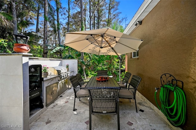 view of patio / terrace featuring a grill