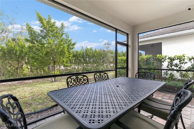 view of sunroom