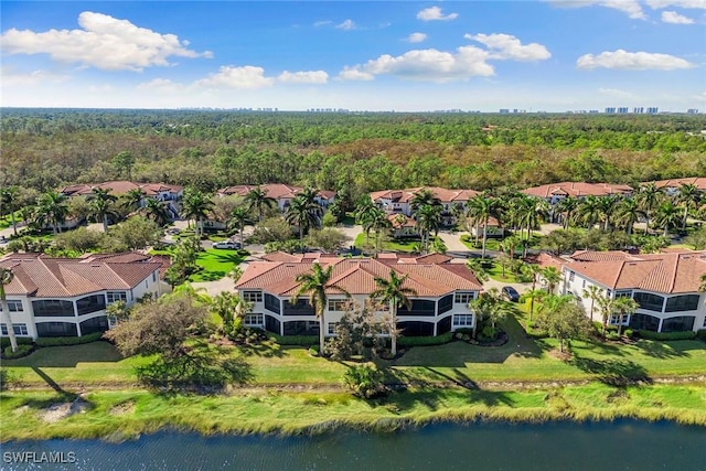 28551 Calabria Ct Unit 202, Naples, FL 34110 - bird's eye view with a water view and a residential view