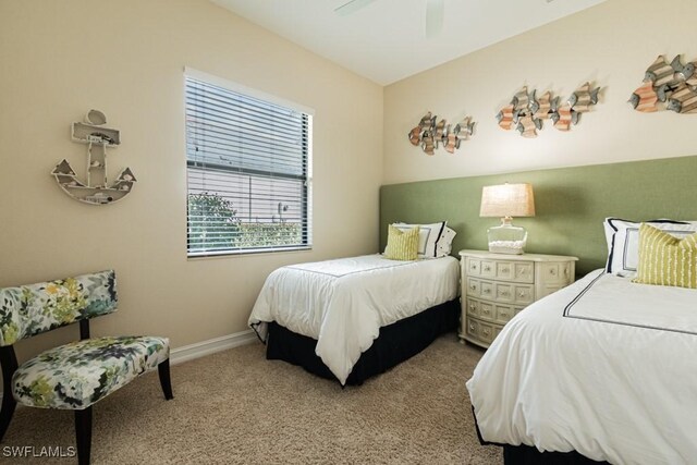 3273 Runaway Ln, Naples, FL 34114 - carpeted bedroom with baseboards and ceiling fan