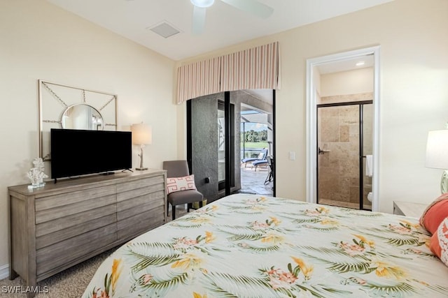 3273 Runaway Ln, Naples, FL 34114 - bedroom featuring access to exterior and a ceiling fan