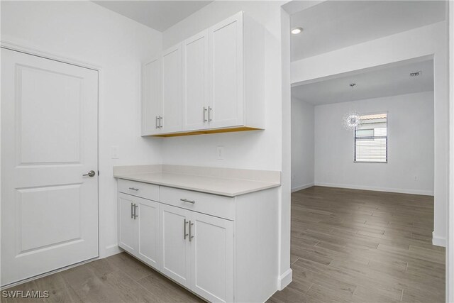 kitchen with white cabinetry