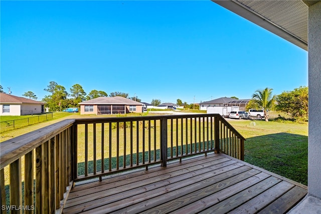 deck with a lawn