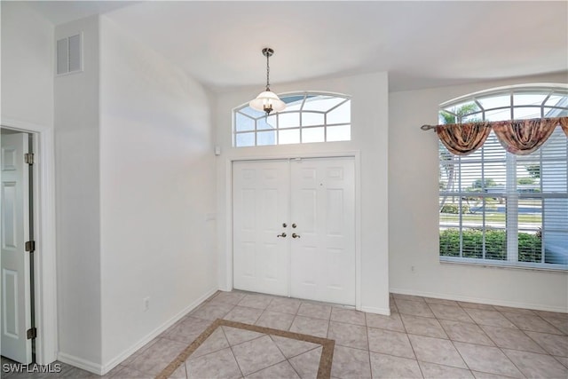 view of tiled foyer