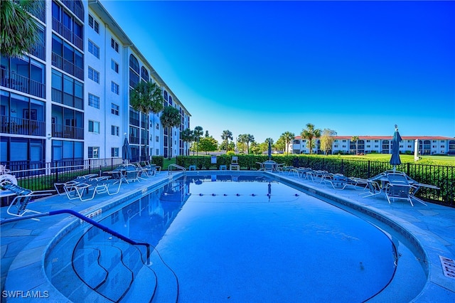 view of pool with a patio