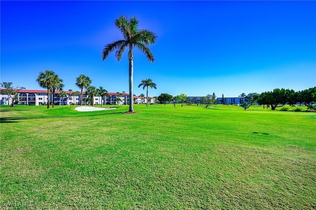 view of home's community with a lawn