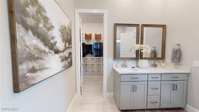 bathroom featuring vanity and tile patterned floors