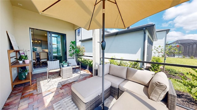 view of patio / terrace featuring an outdoor hangout area