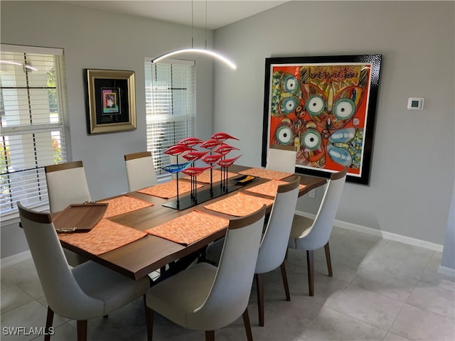 view of tiled dining space