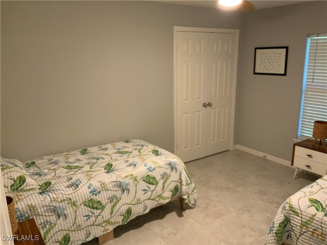 bedroom featuring a closet