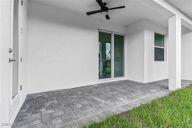 view of patio / terrace with ceiling fan