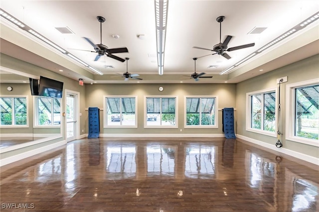 11041 Castlereagh St, Fort Myers, FL 33913 - interior space with visible vents, baseboards, crown molding, and wood finished floors