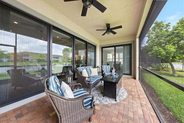 sunroom with plenty of natural light