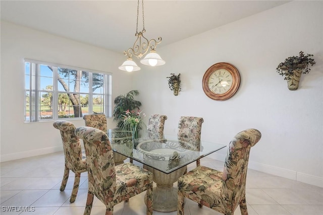 view of tiled dining area