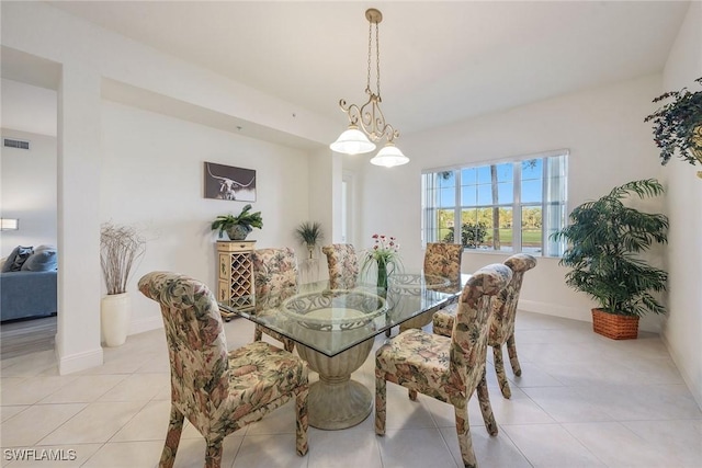 view of tiled dining space